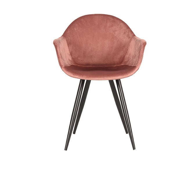 Svetloružové zamatové jedálenské stoličky v súprave 2 ks Forli – LABEL51-image-1
