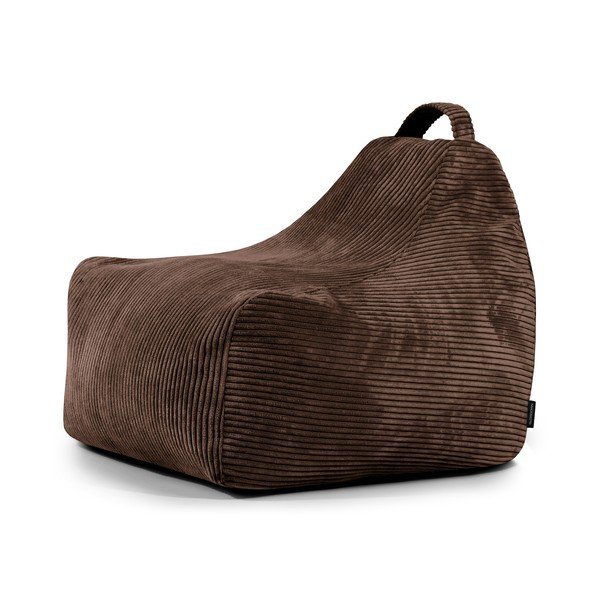 Tmavohnedý menčestrový detský sedací vak Game Amuse – SLOWDOWN