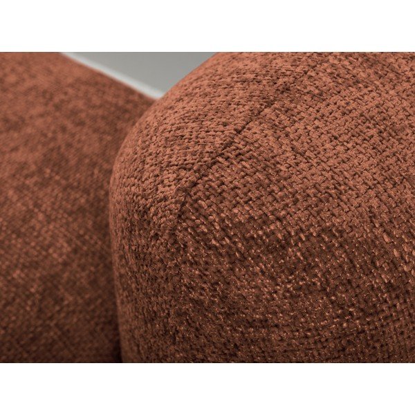 Terakotová ženilková rozkladacia/s úložným priestorom rohová pohovka (ľavý roh/s leňoškou) Mele – Makamii-image-1