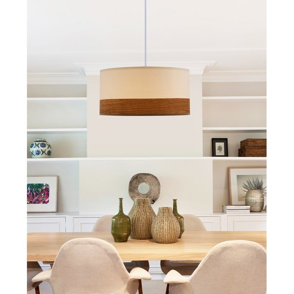 Biele závesné svietidlo s textilným tienidlom/s tienidlom z dyhy ø 30 cm Bianco – Candellux Lighting-image-1