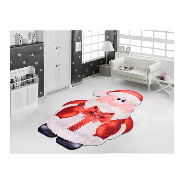 Červeno-biely koberec Vitaus Santa, 80 × 120 cm