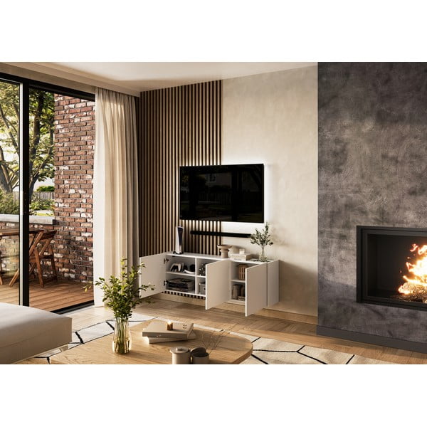 Biely TV stolík 138x45 cm Piana – Germania-image-4