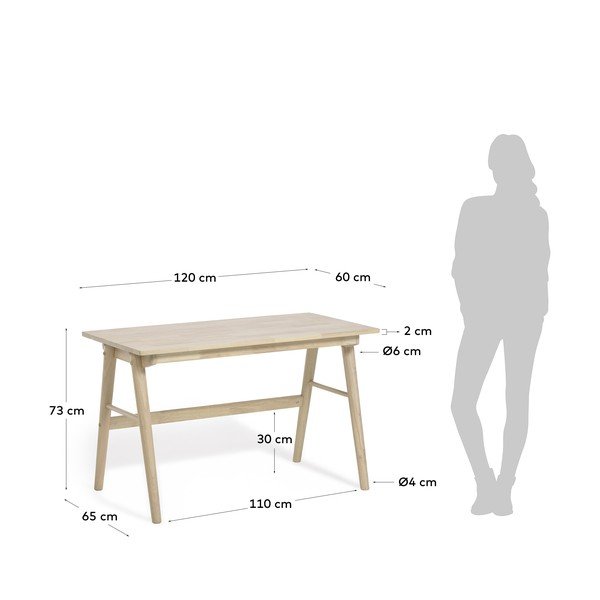 Písací stôl z kaučukového dreva Kave Home Curie-image-4