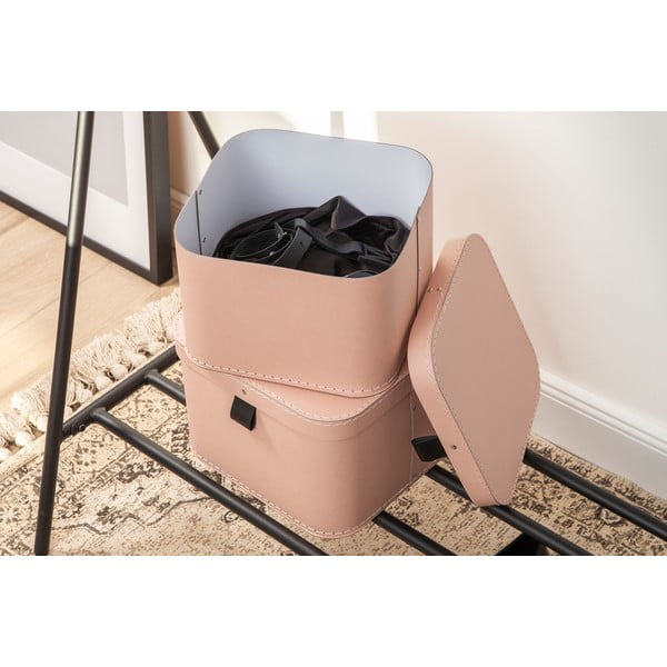 Ružové kartónové úložné boxy v súprave 2 ks s vekom 28,5x28,5x19,5 cm Ludvig Paper Laminate – Bigso-image-2