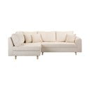 Krémovobiela menčestrová rohová pohovka (ľavý roh) Ariella – Ropez