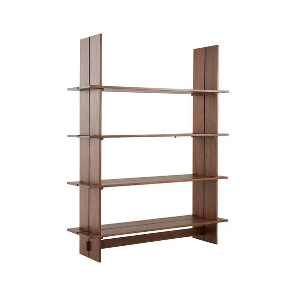 Regál z borovicového dreva v tmavo prírodnej farbe 140x180x40 cm Tottori – Jotex