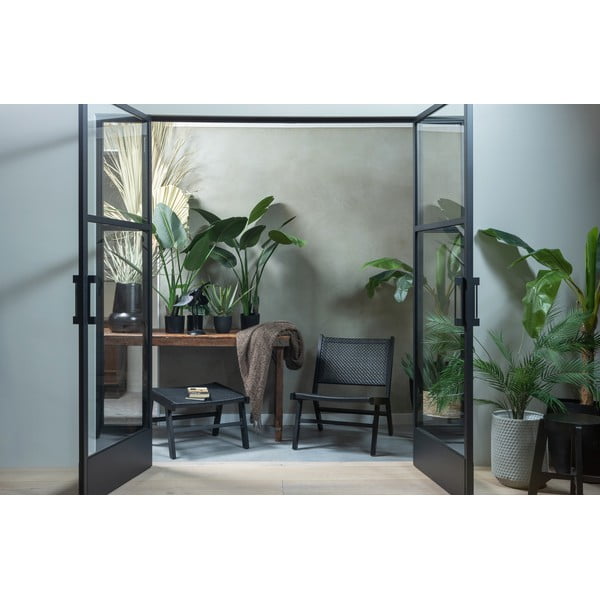 Čierne záhradné kreslo WOOOD Puk-image-1