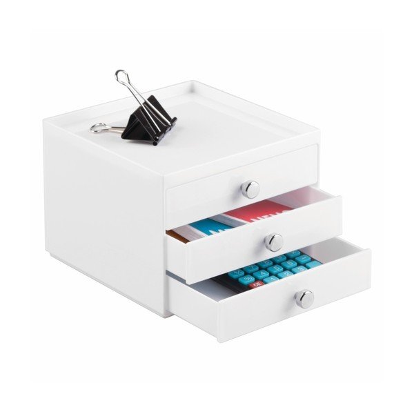 Biely organizér s 3 zásuvkami InterDesign Desk-image-1