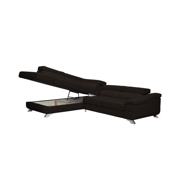 Tmavohnedá rozkladacia rohová pohovka Windsor & Co Sofas Gamma, ľavý roh-image-4