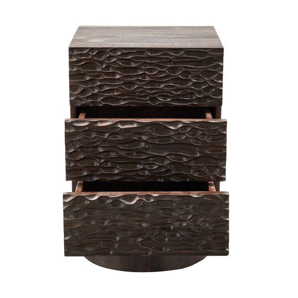 Tmavohnedý nočný stolík z mangového dreva Crumble – WOOOD-image-2