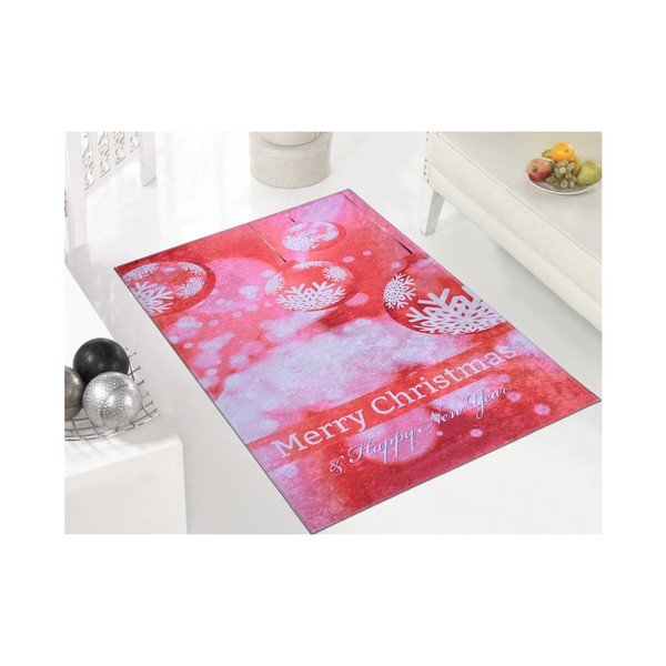 Červeno-biely koberec Vitaus Christmas Decorations, 50 × 80 cm