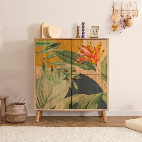 Skrinka v dekore duba v prírodnej farbe 95x111 cm Multilux – Kalune Design-image-1