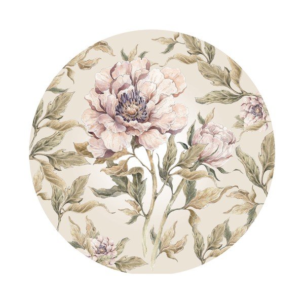 Nástenná detská samolepka Dekornik Peony in a Circle, ø 150 cm