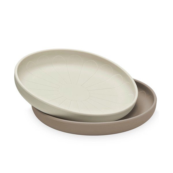 Béžové silikónové detské taniere v súprave 2 ks ø 18,5 cm Earth – Cam Cam Copenhagen