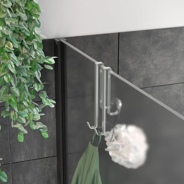 Závesný oceľový háčik v striebornej farbe Luxy – Metaltex-image-1