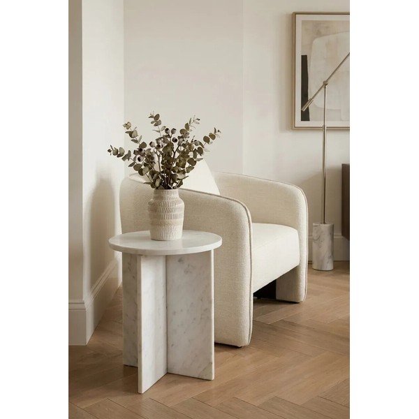 Mramorový okrúhly odkladací stolík ø 40 cm Savio – Premier Housewares-image-4