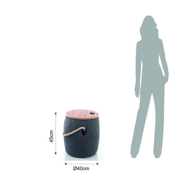 Sivý puf s úložným priestorom Tomasucci Barril-image-4