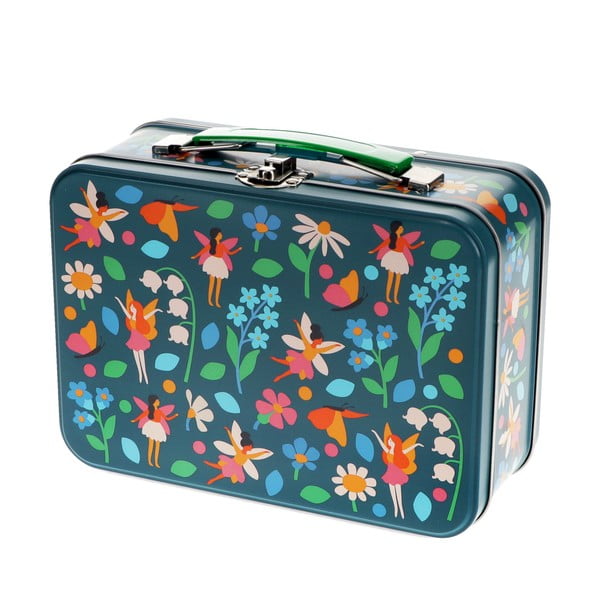 Tmavomodrý kovový detský kufrík 19x8x17 cm Fairies in the Garden – Rex London-image-4