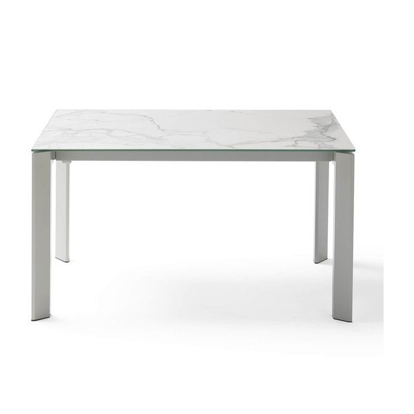 Sivý rozkladací jedálenský stôl sømcasa Lisa Blanco, dĺžka 140/200 cm-image-1