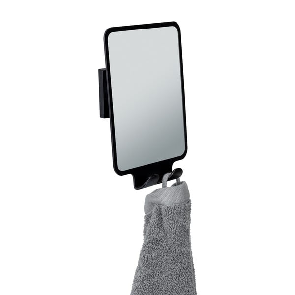 Kozmetické zrkadlo s vešiakom 14x19.5 cm Quadro Black – Wenko-image-4