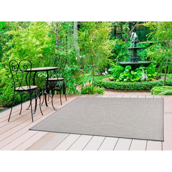 Sivý vonkajší koberec Universal Hibis Line, 160 x 230 cm-image-1