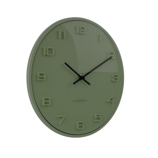 Zelené nástenné hodiny Karlsson Elevated, ⌀ 25 cm-image-1