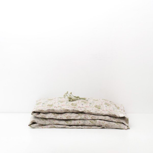 Detské béžové ľanové obliečky Linen Tales Botany, 70 x 100 cm-image-3