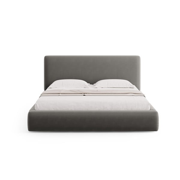 Sivá čalúnená dvojlôžková posteľ s úložným priestorom s roštom 180x200 cm Colonel – Cosmopolitan Design-image-3