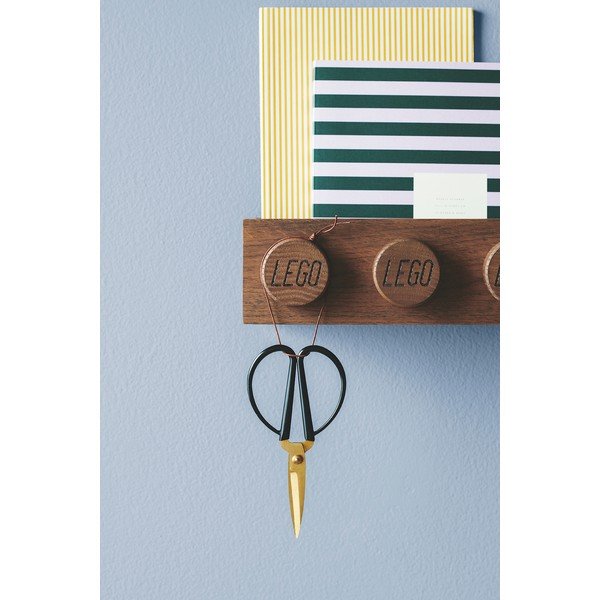 Detská nástenná polica z tmavo moreného dubového dreva LEGO® Wood-image-3