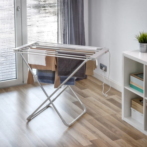 Biely skladací elektrický sušiak na prádlo InnovaGoods Clotheshorse-image-3
