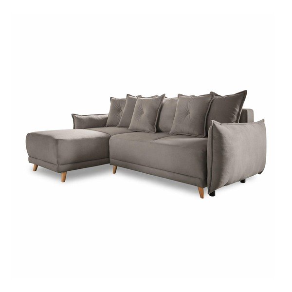 Svetlohnedá menčestrová rozkladacia rohová pohovka (variabilná) Lazy Lukka – Miuform