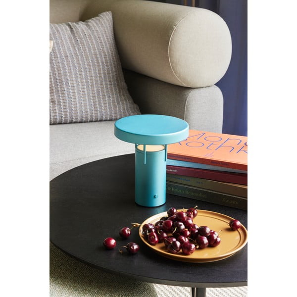 Modrá LED stmievateľná stolová lampa (výška 20 cm) BringMe – Hübsch-image-1