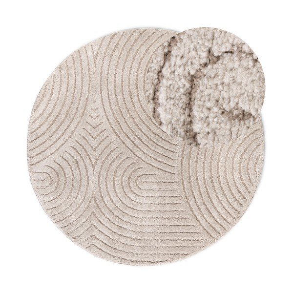 Béžový okrúhly koberec ø 160 cm Panglao New York Taupe – Elle Decoration