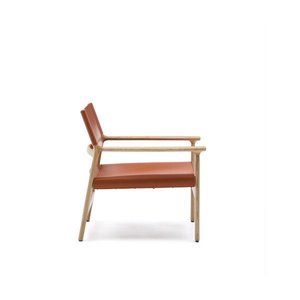 Koňakovohnedé kožené kreslo Jan – Kave Home-image-3