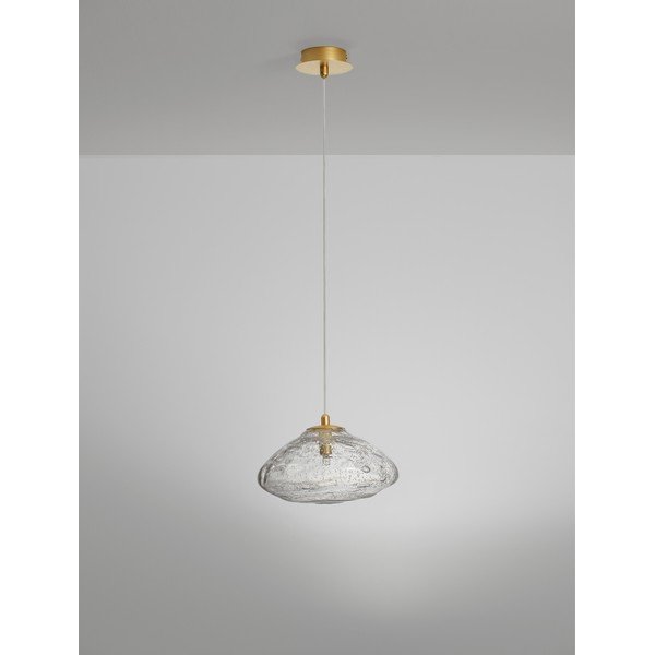 Sklenené závesné svietidlo v mosadznej farbe ø 26 cm King – Nova Luce-image-4