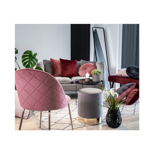 Sivý vankúš so zamatovým poťahom House Nordic Luso, ø 45 cm-image-3