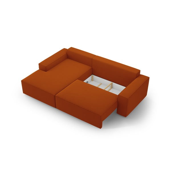 Rozkladacia rohová pohovka v tehlovej farbe (ľavý roh) Jodie – Micadoni Home-image-4