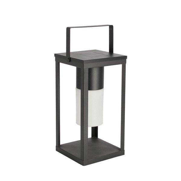 Čierny LED lampáš so solárnym panelom/na USB (výška  38 cm) Solar – Bizzotto