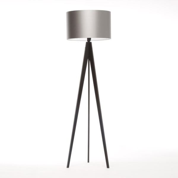 Strieborná stojacia lampa 4room Artist, čierna lakovaná breza, 150 cm