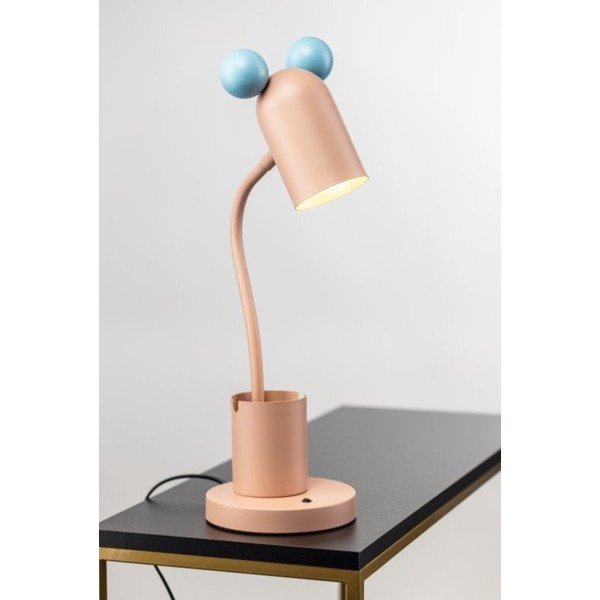 Svetlomodro-ružová stolová lampa s kovovým tienidlom (výška 50 cm) Mouse – GTV-image-1