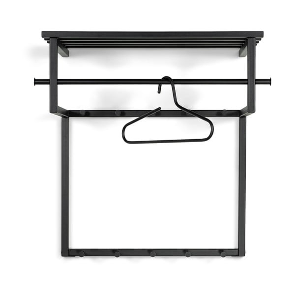 Čierny kovový nástenný vešiak s poličkou 76 cm Rizzoli – Spinder Design-image-2