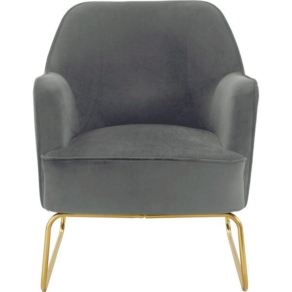 Sivé zamatové kreslo Joshua - Støraa-image-1