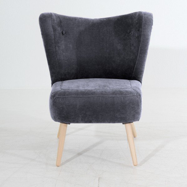 Antracitové kreslo Max Winzer Sari Velur-image-1
