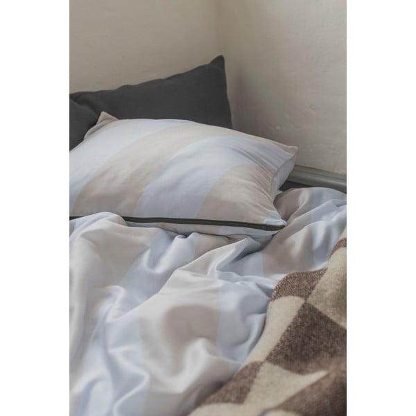 Svetlosivo-béžové obliečky na jednolôžko z bavlneného saténu 140x200 cm Diagonal – Mette Ditmer Denmark-image-3