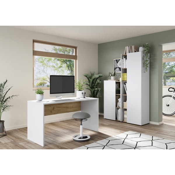 Pracovný stôl s bielou doskou 60x140 cm Hasselt – Germania-image-1