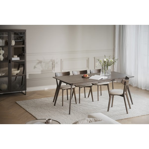 Tmavohnedý rozkladací jedálenský stôl v dekore duba 90x190 cm Yumi – Rowico-image-3