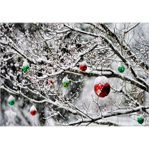 Vianočné obdobie Koberec Vitaus mimo guličiek, 50 x 80 cm