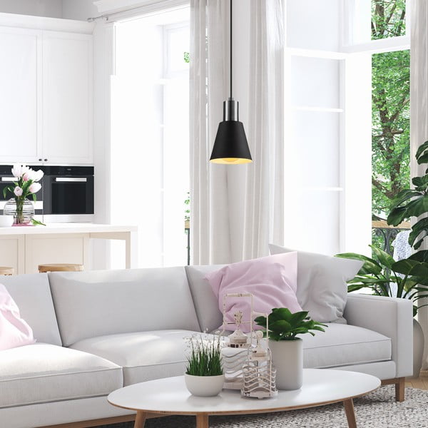 Čierne závesné svietidlo ø 14 cm Kem – Opviq lights-image-3