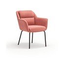 Ružové čalúnené jedálenské kreslo s podrúčkami Sadira – Teulat