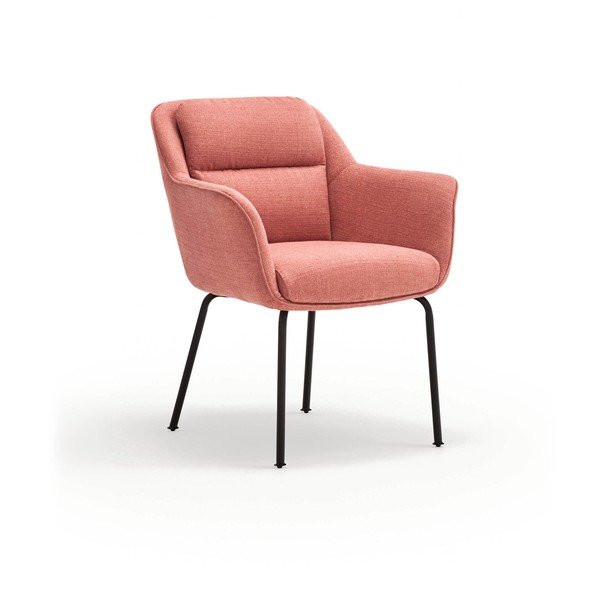 Ružové čalúnené jedálenské kreslo s podrúčkami Sadira – Teulat